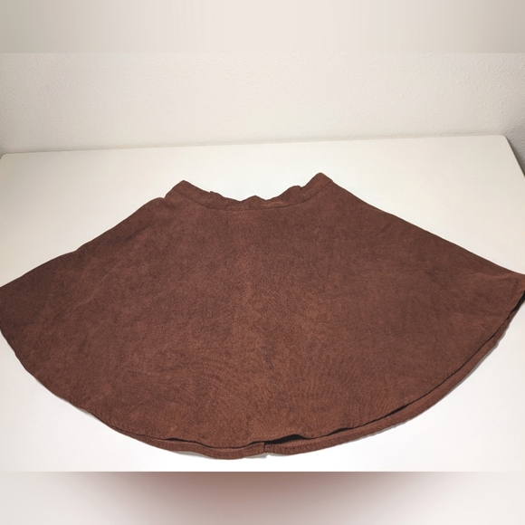 Corduroy 70s Swifty style A-line flare Mini Skirt copper brown button down front - Picture 6 of 12
